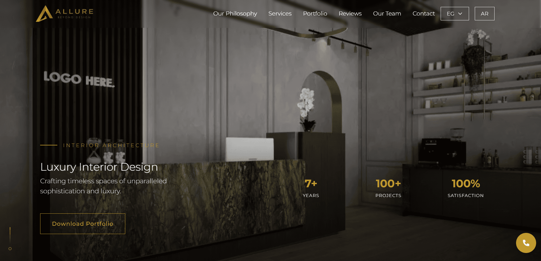Allure Interior Design — desktop view