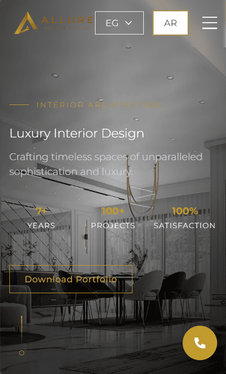 Allure Interior Design — mobile view